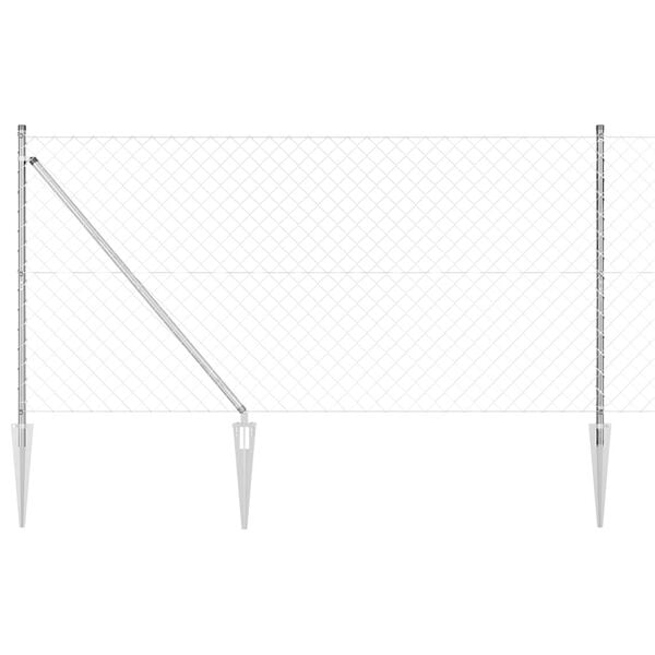 vidaXL Poste de Cerca Prateado 10 x 1,4 m (malha 60 x 60 mm) A&ccedil;o