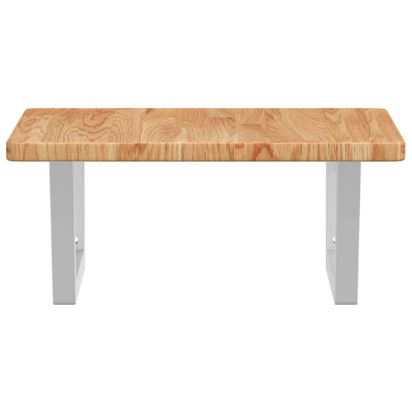 vidaXL Prateleira de parede p/ lavat&oacute;rio a&ccedil;o/madeira carvalho maci&ccedil;a