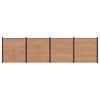 vidaXL Conjunto de Cercas 4 unid. 699 x 186 cm WPC e Alum&iacute;nio Castanho