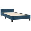 vidaXL Estrutura de cama sem colch&atilde;o 90x190 cm veludo azul-escuro