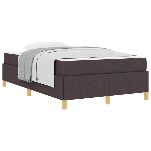 vidaXL Estrutura da Cama com colch&atilde;o Marrom Escuro 120 x 190 cm tecido