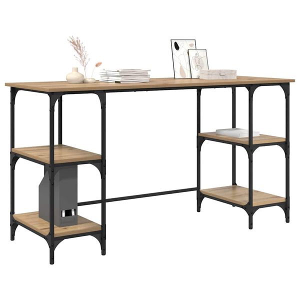 vidaXL Mesa Carvalho Artesanal 140 x 50 x 75 cm Madeira processada