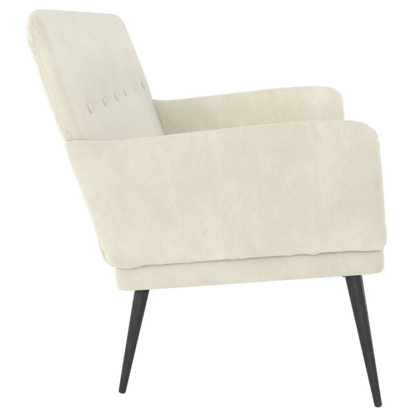 vidaXL Banco 108x79x79 cm veludo cor creme