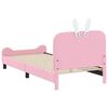 vidaXL Estrutura de Cama Infantil com Cabeceira Rosa 90 x 200 cm PU