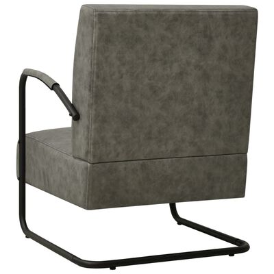 vidaXL Cadeira com apoio de braços couro artificial cinzento