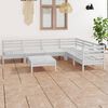 vidaXL 7 pcs conjunto lounge de jardim pinho maci&ccedil;o branco