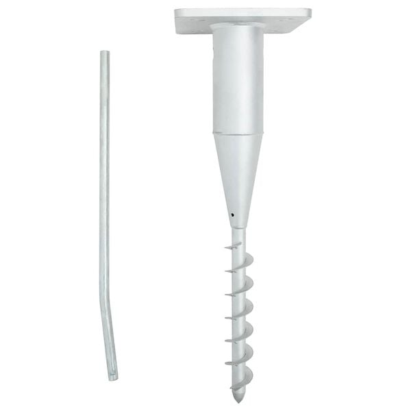 vidaXL Base de guarda-sol de enterrar com haste 16x16x52 cm a&ccedil;o