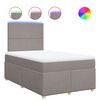 vidaXL Cama boxspring c/ colch&atilde;o 120x190cm tecido castanho-acinzentado