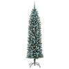 vidaXL &Aacute;rvore Slim de Natal Artificial Verde e Branco 210 cm