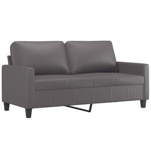 vidaXL Sof&aacute; de 2 lugares 140 cm couro artificial cinza