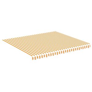 vidaXL Tecido de substitui&ccedil;&atilde;o para toldo amarelo e branco 380x345 cm poli&eacute;ster