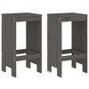 vidaXL Bancos de bar 2 pcs 40x36x75 cm madeira de pinho maci&ccedil;a cinza