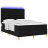 vidaXL Cama Box Spring LED com colch&atilde;o Preto 160 x 200 cm tecido