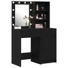 vidaXL Conjunto de Mesa de Maquiagem com LED 2 pcs Carvalho Preto