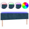 vidaXL Cabeceira de cama c/ luzes LED veludo 180x5x78/88cm azul-escuro