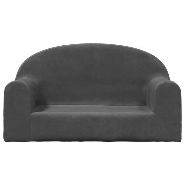 vidaXL Sof&aacute; infantil de 2 lugares pel&uacute;cia antracite