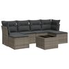 vidaXL 7 pcs conjunto sof&aacute;s p/ jardim c/ almofad&otilde;es vime PE cinzento