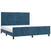 vidaXL Estrutura de cama sem colch&atilde;o 160x200 cm veludo azul-escuro