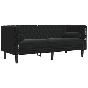 vidaXL Sof&aacute; Preto 174 x 74,5 x 70,5 cm Veludo