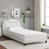 vidaXL Estrutura de cama Viana sem colch&atilde;o 100x203cm couro artificial branco