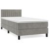 vidaXL Cama com molas/colch&atilde;o 90x190 cm veludo cinza-claro