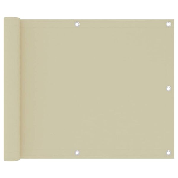 vidaXL Tela de varanda 75x300 cm tecido Oxford creme