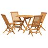 vidaXL 5 pcs conjunto de jantar p/ jardim madeira de teca maci&ccedil;a