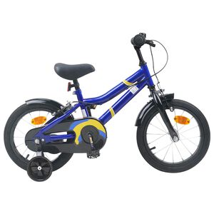 vidaXL Bicicleta Infantil 14 Polegadas para 3 a 5 anos Azul Branco