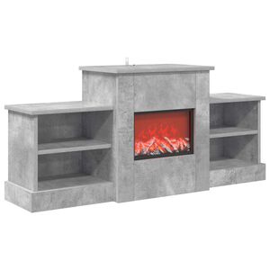 vidaXL Lareira el&eacute;trica Cimento 110 x 30 x 50 cm Derivados de madeira