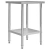 vidaXL Mesa de trabalho de cozinha 60x60x85 cm a&ccedil;o inoxid&aacute;vel