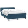 vidaXL Cama com molas/colch&atilde;o 140x220 cm veludo azul-escuro