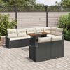 vidaXL Conjunto de Sof&aacute; de Jardim 9 pcs Preto Rattan Sint&eacute;tico