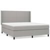vidaXL Cama com molas/colch&atilde;o 160x200 cm tecido cinzento-claro