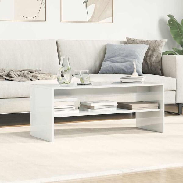vidaXL M&oacute;vel para TV 100x40x40cm derivados de madeira branco brilhante