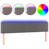 vidaXL Cabeceira cama c/ LED 180x5x78/88cm couro artificial cinzento