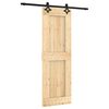 vidaXL Porta Deslizante Natural e Preto 70 x 210 cm