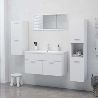 vidaXL Armário de casa de banho 30x30x80cm derivados de madeira branco