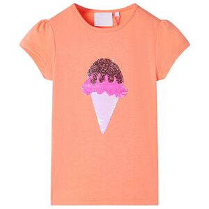 vidaXL T-shirt para crian&ccedil;a laranja-n&eacute;on 104