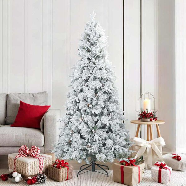 vidaXL &Aacute;rvore de Natal Artificial Articulada Nevado Flocked Branco