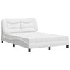 vidaXL Cama com colch&atilde;o Hvar 140x200 cm couro artificial branco