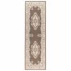 vidaXL Tapete Runner FLORNES Tecido Padr&atilde;o taupe 67 x 150 cm PP 7 mm