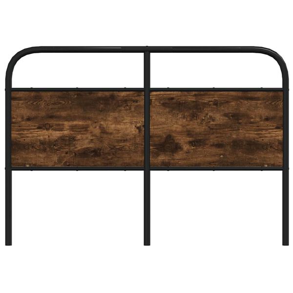 vidaXL Cabeceira de cama 140 cm derivados madeira/a&ccedil;o carvalho fumado