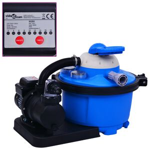 vidaXL Bomba de filtro de areia com temporizador 450 W 25 L