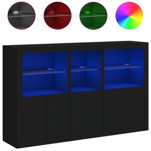 vidaXL Aparador com luzes LED 162x37x100 cm preto