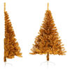 vidaXL Meia &aacute;rvore de Natal artificial com suporte 120 cm PET dourado