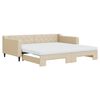 vidaXL Sof&aacute;-cama c/ gavet&atilde;o e colch&otilde;es 100x200 cm tecido cor creme