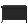 vidaXL Caixa de arrumação jardim com rodas 110x55x73 cm vime PE preto