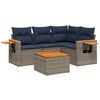 vidaXL 5 pcs conjunto sof&aacute;s p/ jardim c/ almofad&otilde;es vime PE cinzento
