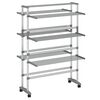 vidaXL Estendal de roupa com rodas 89x64x129 cm alum&iacute;nio