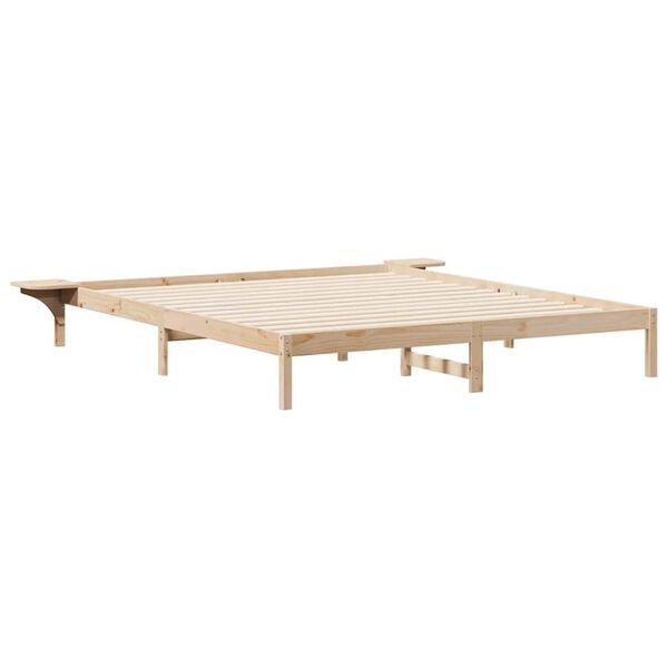 vidaXL Cama com Mesas Laterais Natural 200 x 210 cm